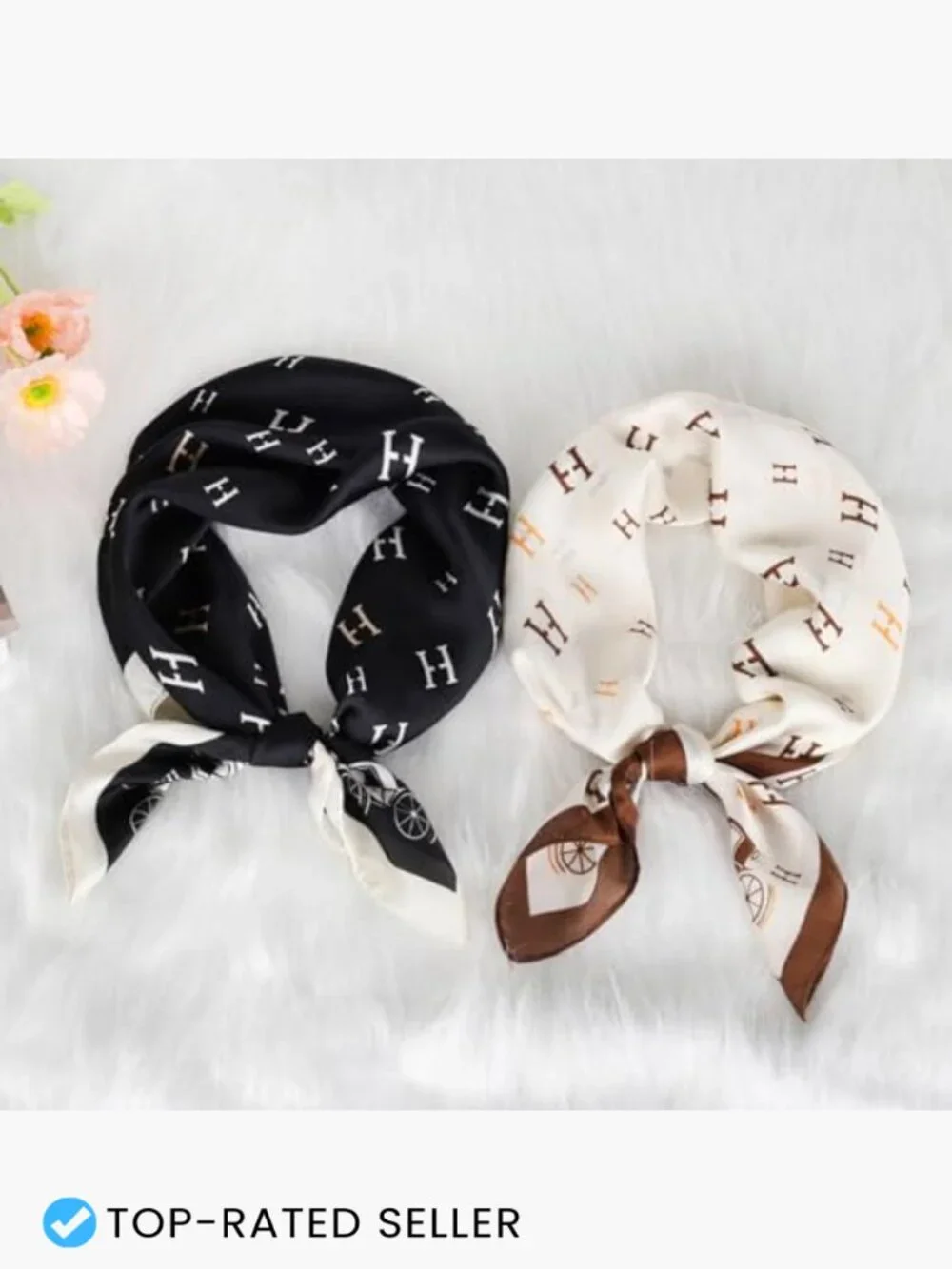 Silk Satin Head Scarf Bandana Hair Wrap Neck Scarf Square 27.5x27.5